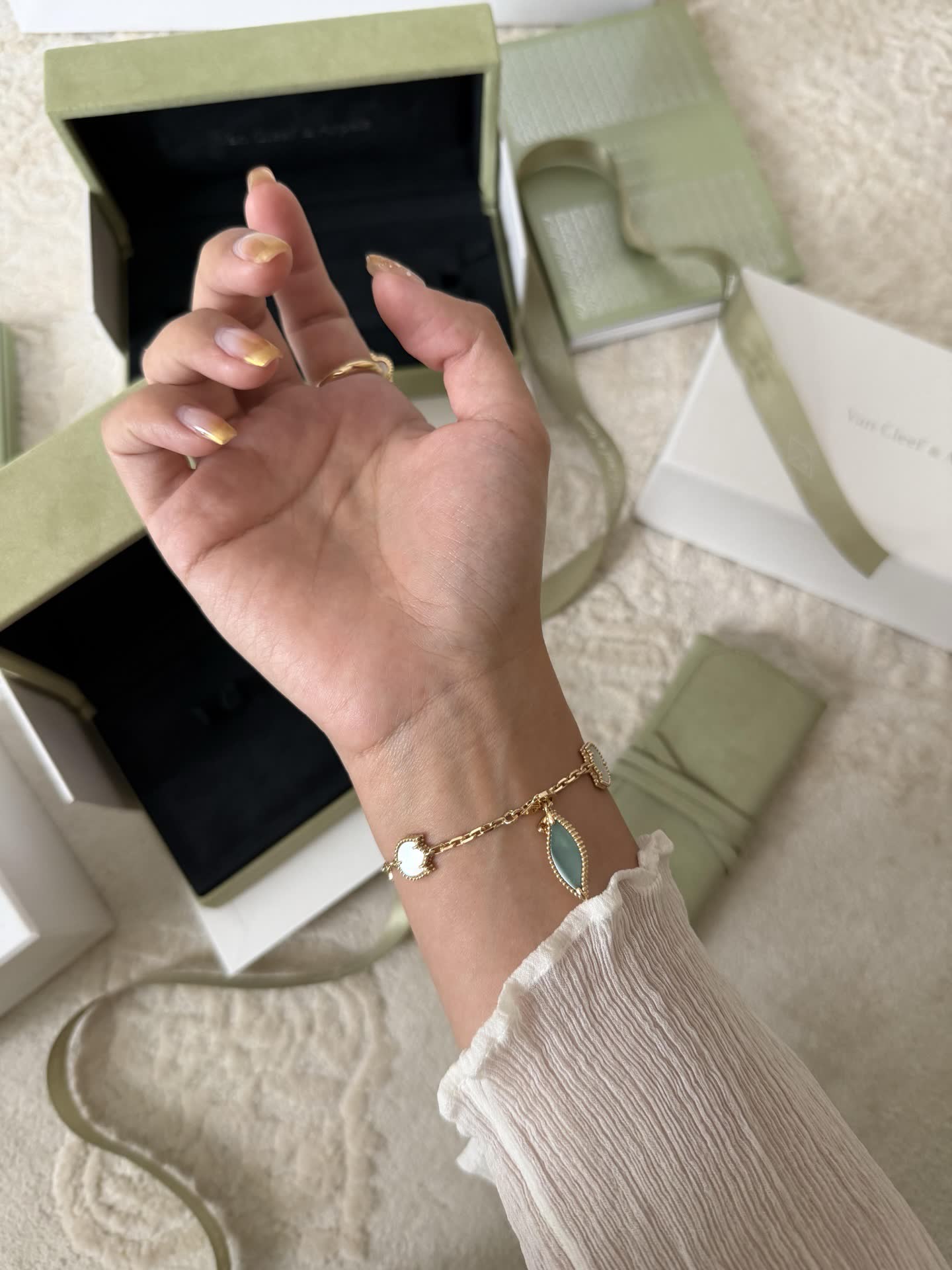 Van Cleef & Arpels Butterfly Ring and Bracelet Set